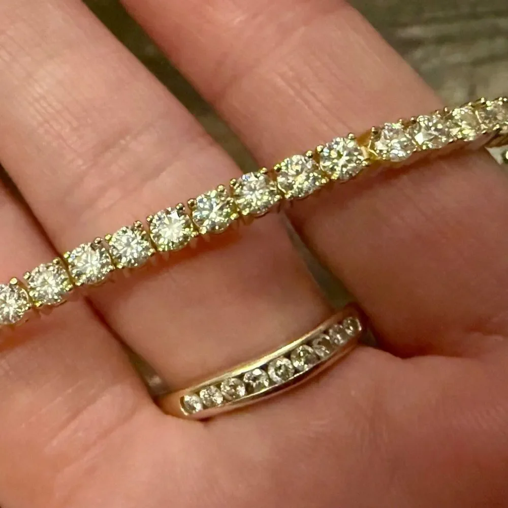 5.83CT Round 3mm Moissanite Tennis Bracelet 14k Gold Vermeil - 7